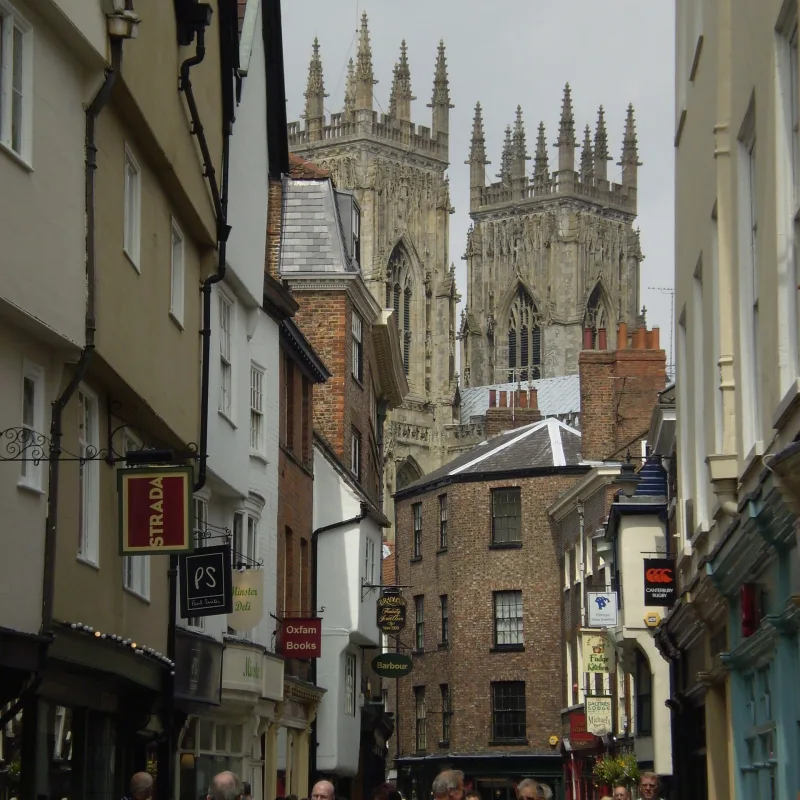 York Minster viewed along the historic Shambles in York